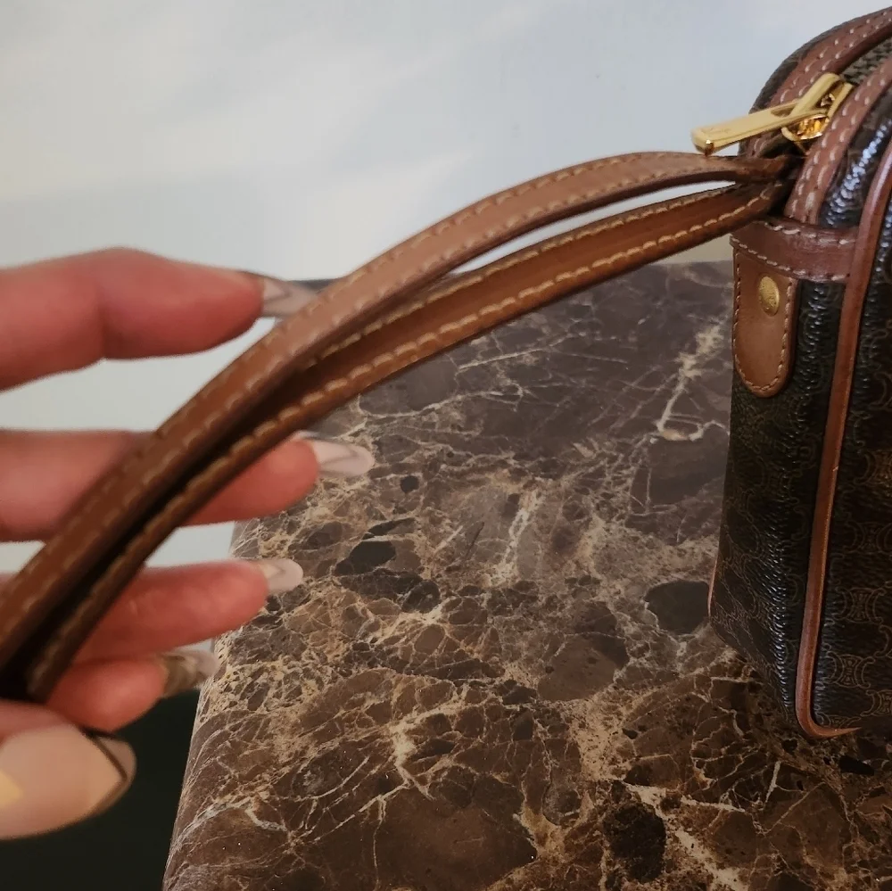 Vintage Dark Brown Leather Celine UNISEX Macadam Clutch bag - Picture 6 of 13